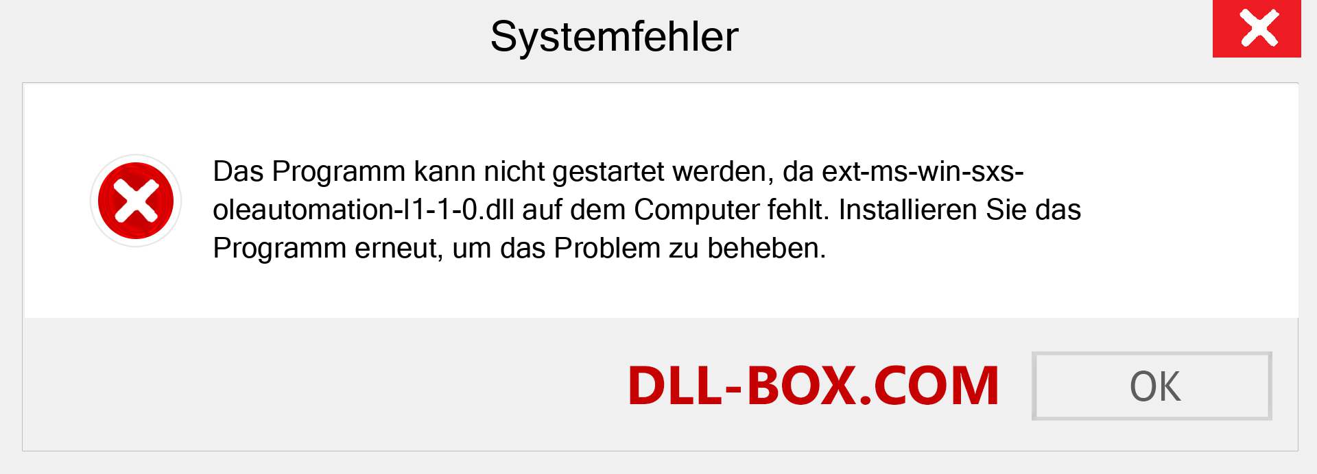 ext-ms-win-sxs-oleautomation-l1-1-0.dll-Datei fehlt?. Download für Windows 7, 8, 10 - Fix ext-ms-win-sxs-oleautomation-l1-1-0 dll Missing Error unter Windows, Fotos, Bildern